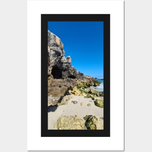 Beach caves and rocks Posters and Art